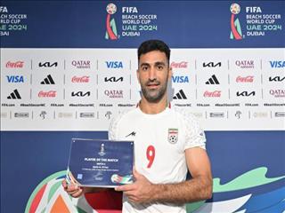 محمد علی مختاری، بهترین بازیکن بازی ایران - اسپانیا شد